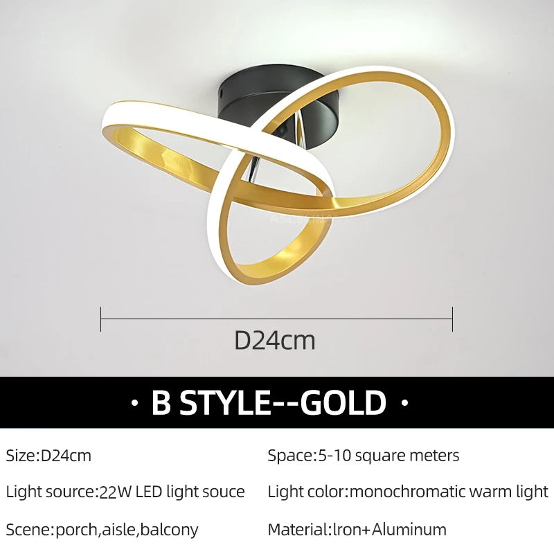 lampe contemporaine led noir doré circulaire minimaliste(touches interrupteur) 24cm