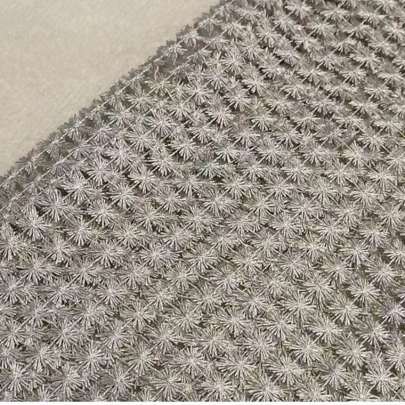 rideau moderne gris clair motif floral imprimé tulle polyester fenêtre française occlusion