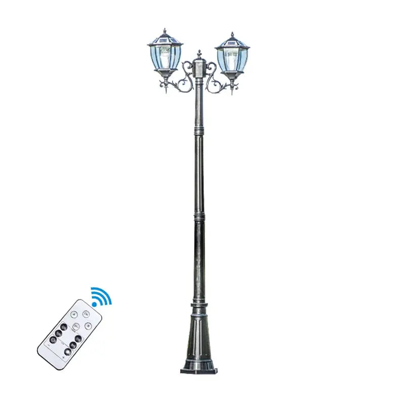 lampe rue solaire led doré noir élégante vintage ip65 durable industrielleextérieur