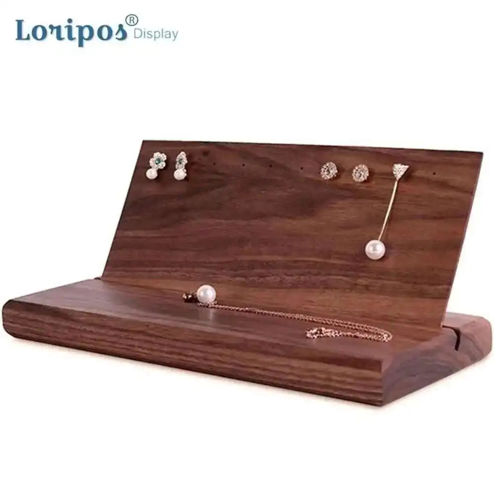 présentoir bijoux bois marron boucles d’oreilles colliers bagues support armoire rustique minimaliste