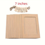 cadres photo carton noir marron blanc pinces bois suspension mur decorative rustic minimaliste