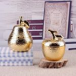 boîte bijoux fruit forme céramique or argent texture martelée moderne décoration rangement