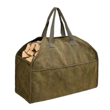 sac bois toile réutilisable multi usages vert olive rustique campagne poignées renforcées fermé velcro