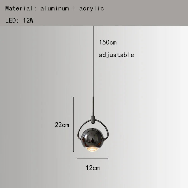 lumières suspendues modernes vert foncé rouge or blanc LED chambre salon étude