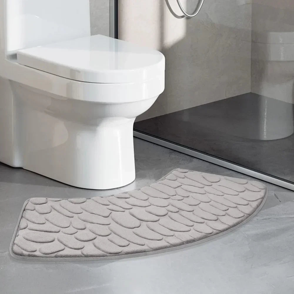 tapis bain moderne gris texture cailloux antidérapant salle bain 30cm 60cm 40cm 100cm