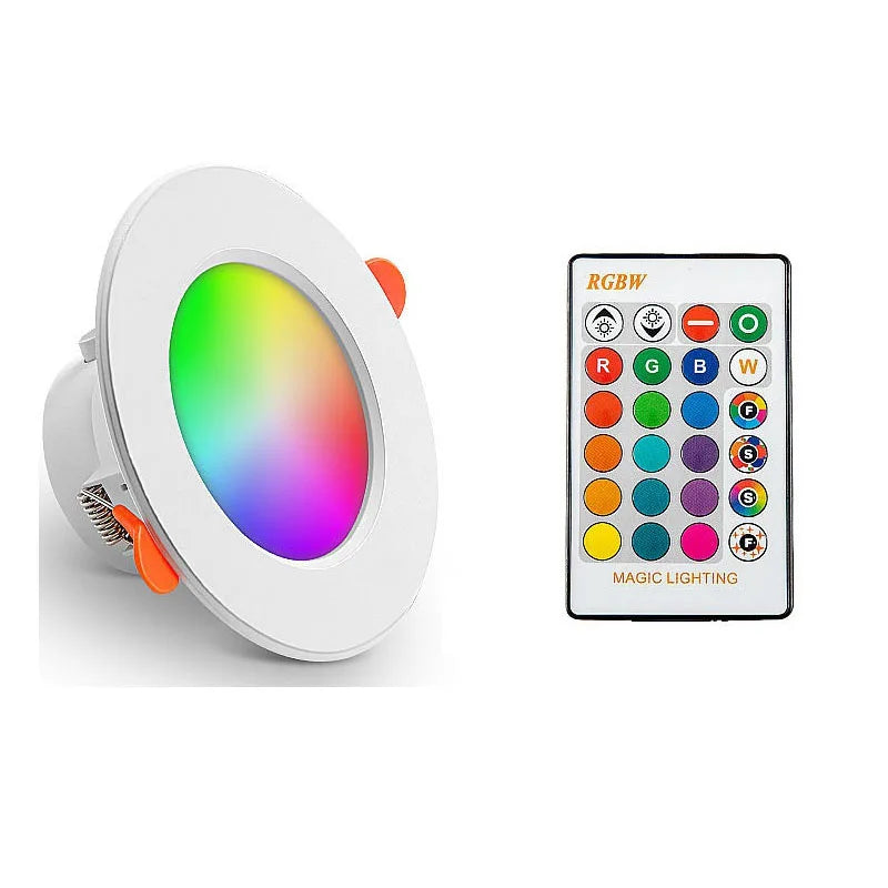 Spot LED moderne 10W 15W RGB CW télécommande encastré blanc translucide PVC
