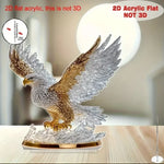 décoration sculpture aigle transparent doré moderne brillance effet métallique base plate