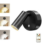 lampe murale rechargeable led rotation 360 moderne noir blanc télécommande