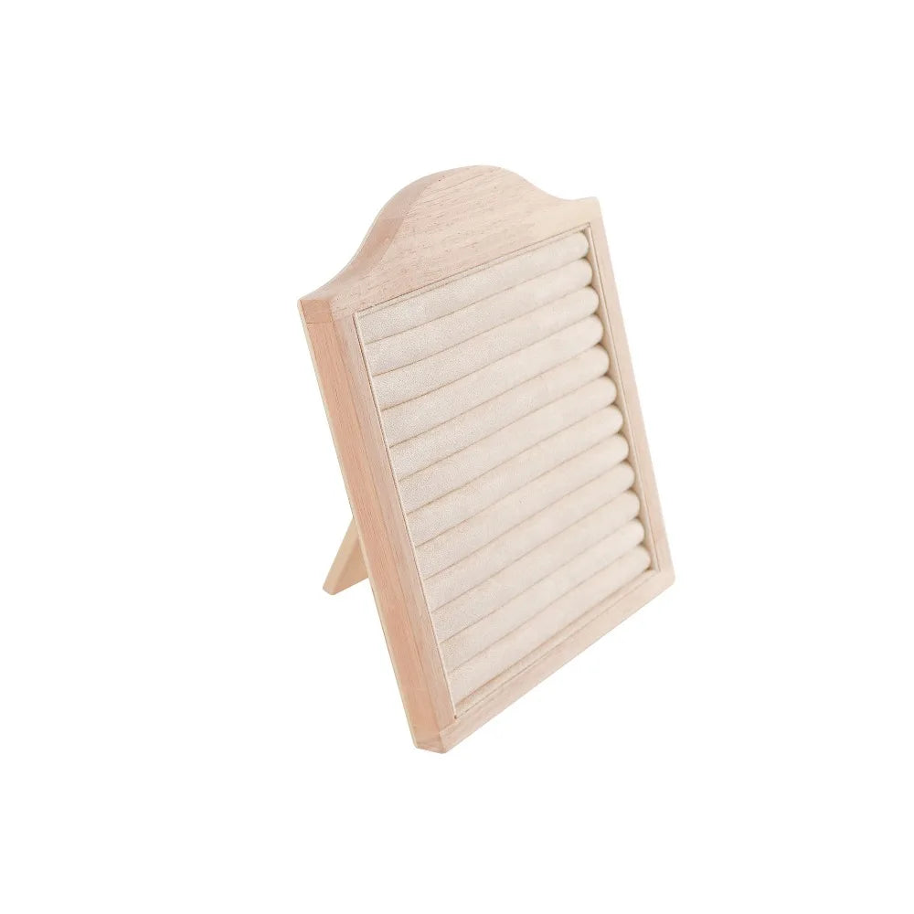porte bijoux bois foncé classique pieds pliants grilles bijoux rangement organisation earrings rings trưng
