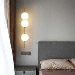 lumière suspendue moderne verre opalescent tête lit décorative chambre minimaliste
