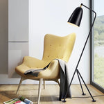 lampe sol moderne noir jaune blanc vert rose gris led interrupteur bouton