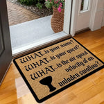 tapis d'entrée marron clair noir texte imprimé coquillage antidérapant moderne salon chambre coucher