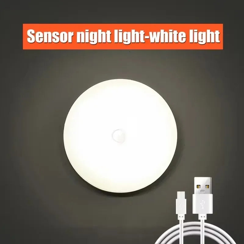 veilleuse nuit led rechargeable mouvement sensorielle adhésive blanche moderne chambre couloir basse consommation lumière