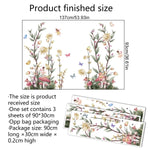 stickers muraux fleurs papillons fées champignons adhésifs pvc opaques vert beige rose blanc bleu