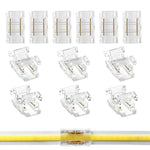 connecteurs led transparents broches dorées clips modernes 24v basse tension câbles colorés rouge vert