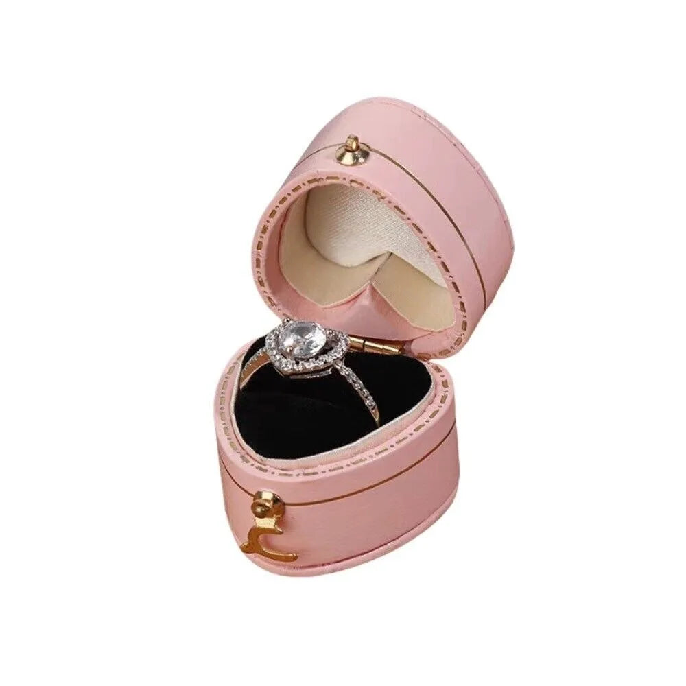 boîtes bijoux simili cuir classiques couleurs vert bordeaux rose anneaux mariage