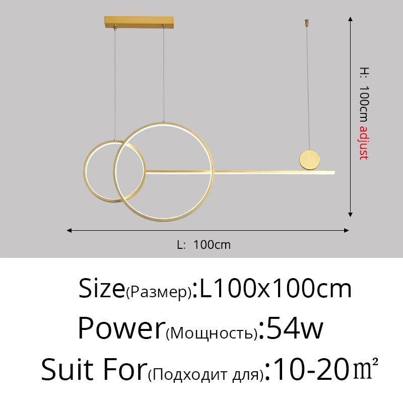 suspension lumineuse led contemporaine noir blanc doré géométrique minimaliste