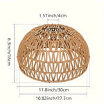 abat jour tressé boho naturel beige luminaire suspendu vintage opalescent