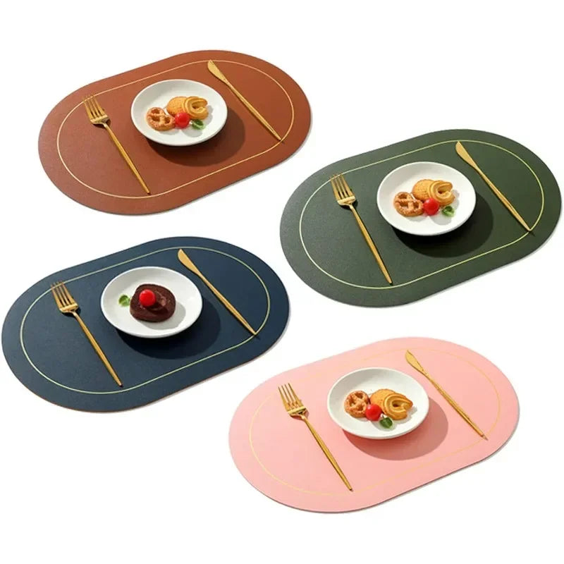 Sets table simili cuir marron vert bleu marine rose gris moderne cuisine salle manger