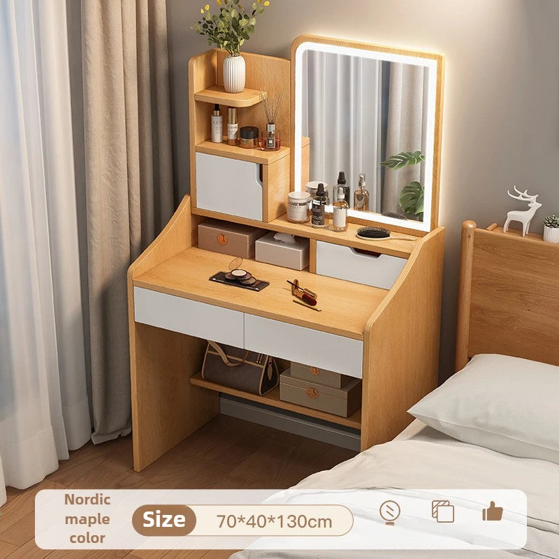 table maquillage moderne miroir lumineux tabouret blanc mdf chambre coucher