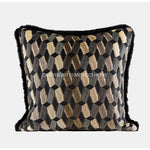 taies d'oreiller géométriques polyester beige marron classique respectueux environnement opaques maison