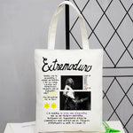 sac main toile cartoonesque blanc moderne sans fermeture éclair poignées écologique événement durable
