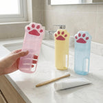porte brosses dents tubes dentifrice motifs chats rose bleu beige adorable mignon enfantin translucent