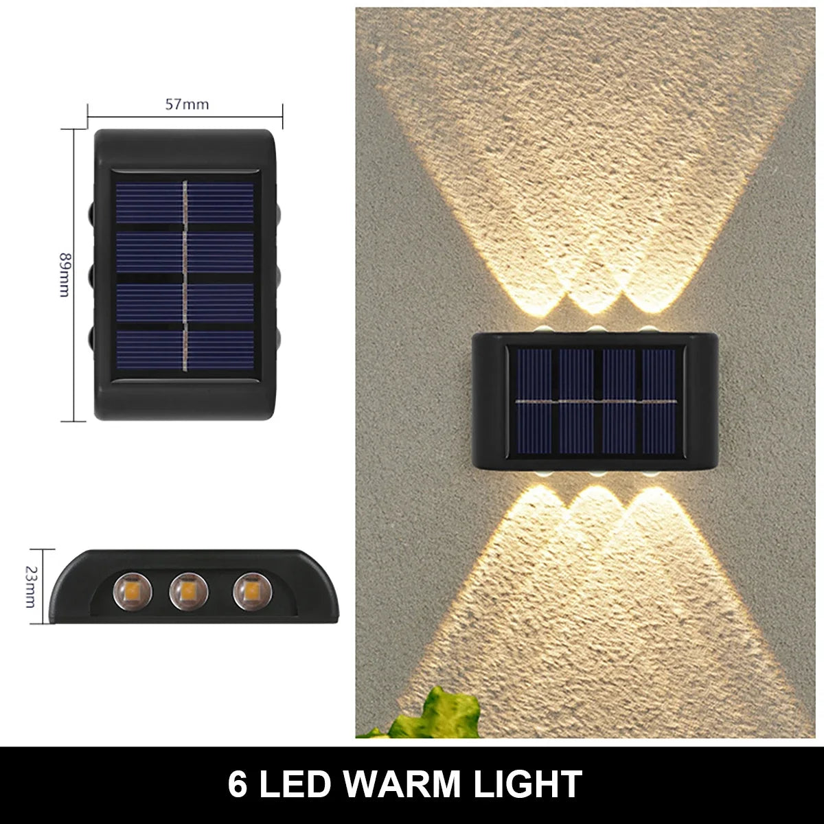 Lampes murales solaires LED modernes 10 blanc chaud jardin extérieur ip65 autonomes vacances