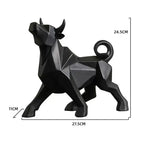 statue taureau résine noir rouge blanc contemporain minimaliste polygone géométrique adhesive decoration maison