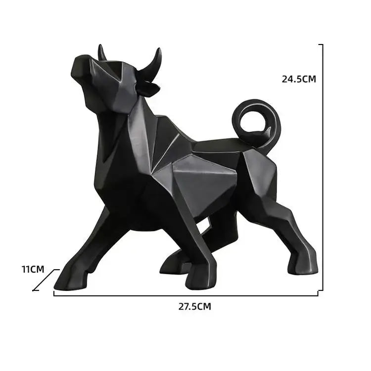 statue taureau résine noir rouge blanc contemporain minimaliste polygone géométrique adhesive decoration maison
