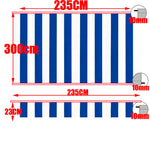 bannière d'étendage rayée moderne imperméable protection balcon jardin bleu marine rouge vert