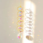 décoration extérieure cristal spirale métallique colorées argent doré moderne fenêtre suncatcher