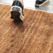 tapis sol marron fibreux rustique naturel extérieur antidérapant porte dentrée dimensions 40x60cm