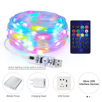 guirlande led rgb ic 40m bluetooth couleur changement télécommande adaptable chambre festive