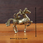 statuette équestre métal doré bronze motifs gravés antique décoratif miniature