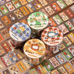 sticker autocollant kawaii dessins animés géométriques multicolores scrapbooking diy journal craft fournitures