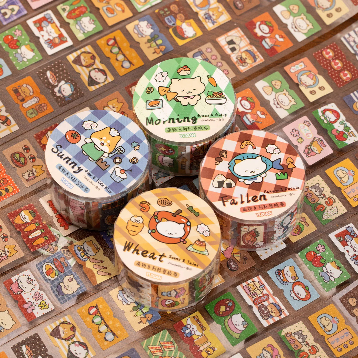 sticker autocollant kawaii dessins animés géométriques multicolores scrapbooking diy journal craft fournitures