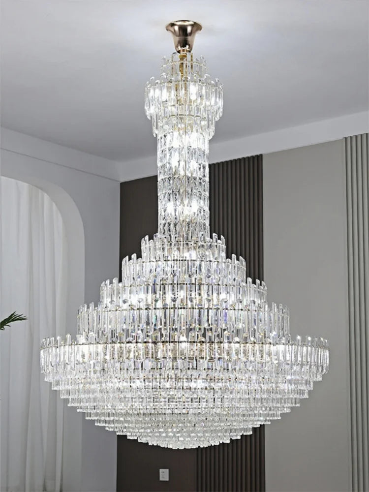 lustre cristal doré suspension salon hall lumière classique 20 sources 90v 260v