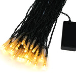 guirlande lumineuse led 100 led 10m festif noir jaune fil tressé translucide opaques 200h