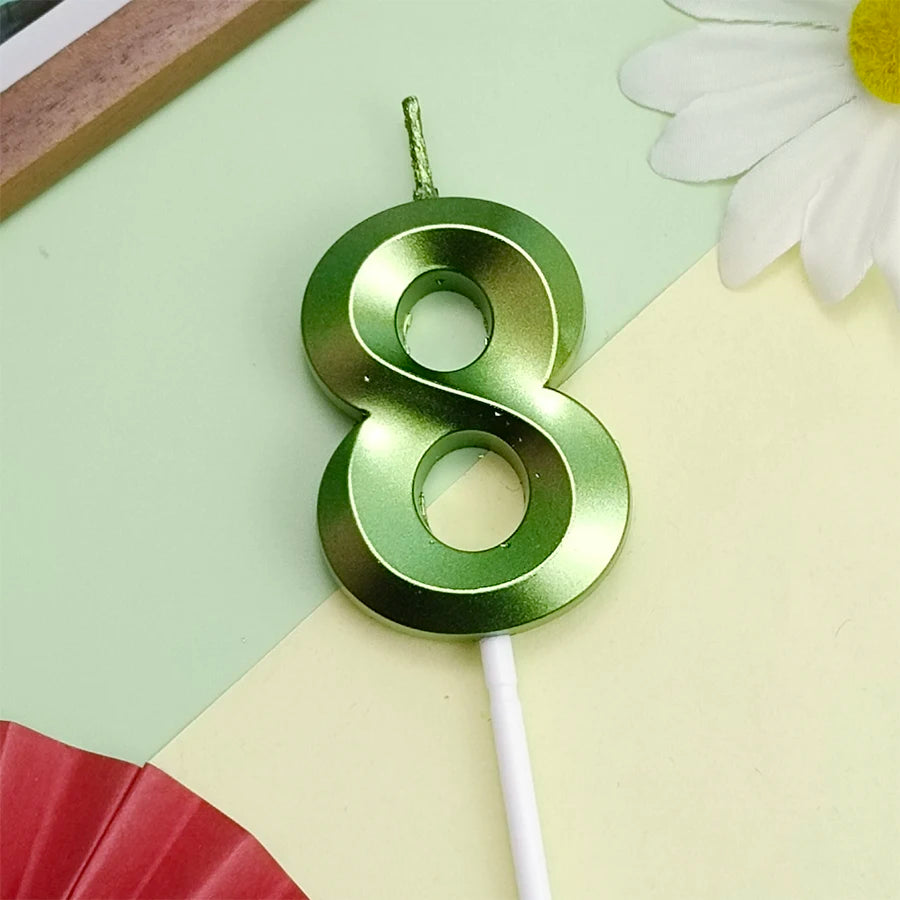 bougies vertes chiffres anniversaire moderne opalescent emballage happy birthday festive minimaliste