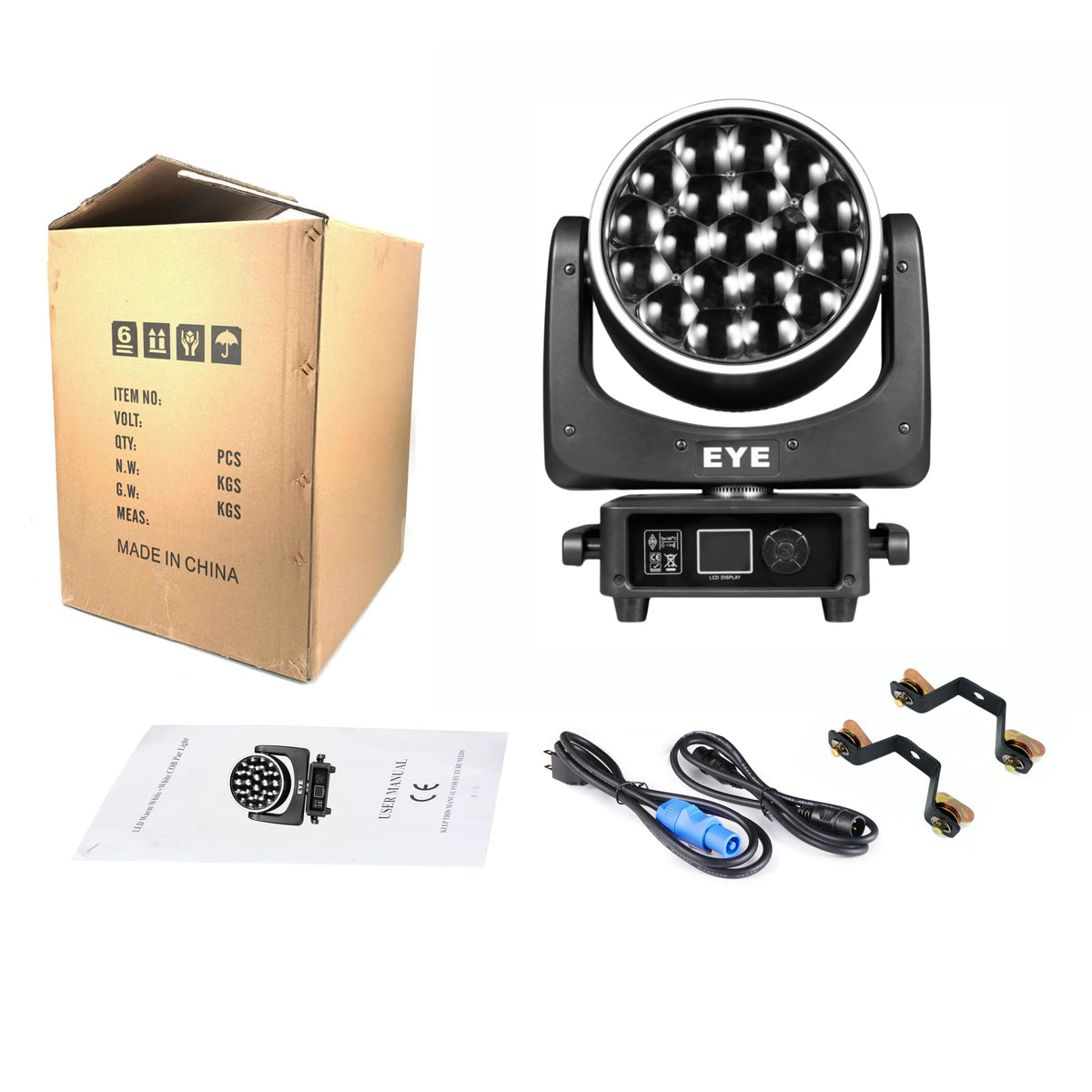 projecteur led noir effet lumière scène zoom dj professionnel disco stroboscope dmx channels