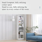 étagère bois moderne minimaliste niveaux blanc brun chambre salon bibliothèque rangement
