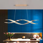 suspension lumineuse moderne ondulée clips noir blanc doré