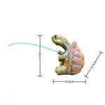 statue tortue pêche résine détaillée marron vert jaune décorative extérieure intérieure ornement jardin maison
