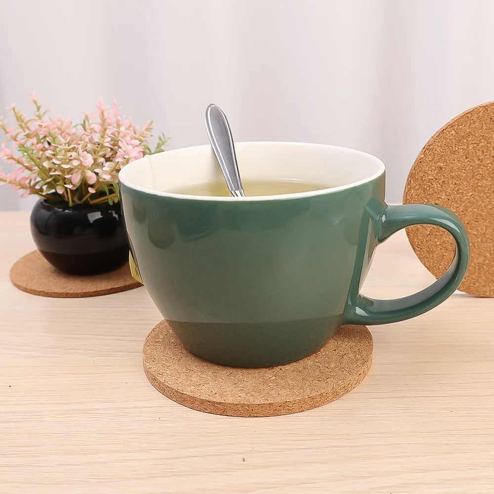 coasters liège marron clair simples rustiques antidérapants table decoration maison