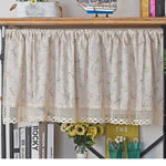 rideau floral fleurs branches polyester beige rose vert noir classique romantique opacité cuisine