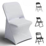 housses chaise pliante blanches unies moderne machine lavables poches élastiques