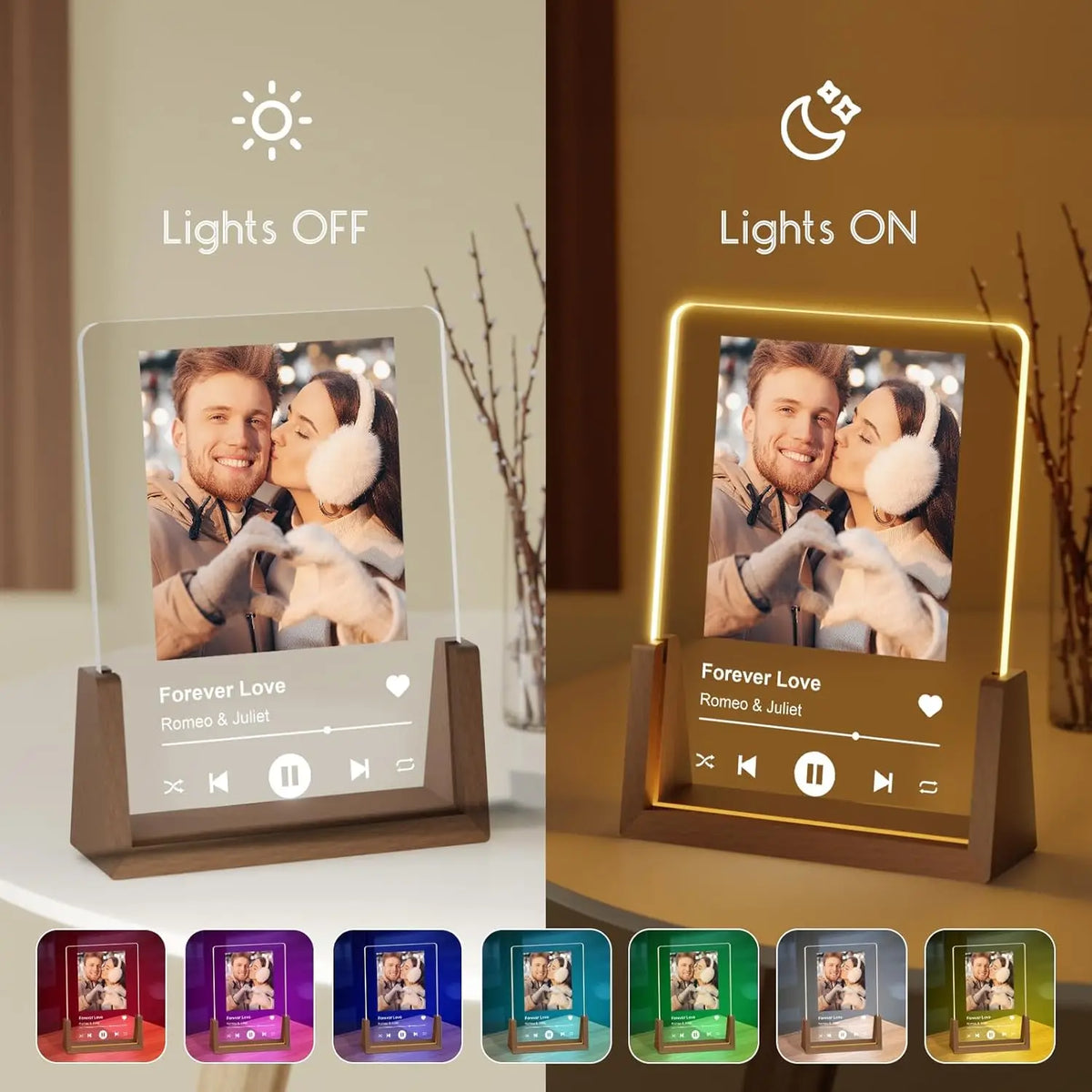 Cadre photo personnalisé style Spotify pour couple