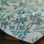 rideau fenêtre polyester motifs fleurs feuilles classique blanc vert bleu rouge translucent intégré salon