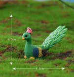 décoration jardin oiseau paon résine verte bleue plumes brillantes réaliste pastelextérieur